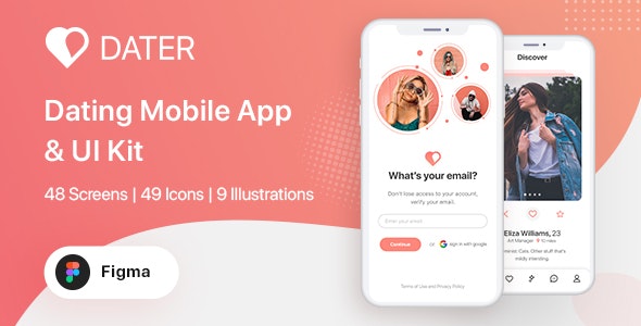 Dater - Figma Dating UI Kit For Mobile App