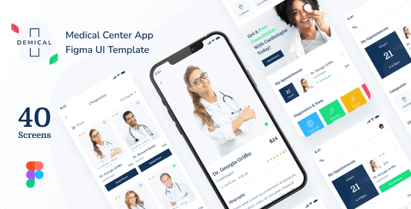 Demical - Medical Center App Figma UI Template
