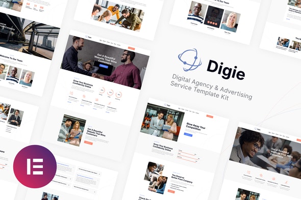 Digie | Digital Agency &amp; Advertising Service Elementor Template Kit