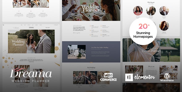 Dreama - Engagement &amp; Wedding Planner WordPress Theme