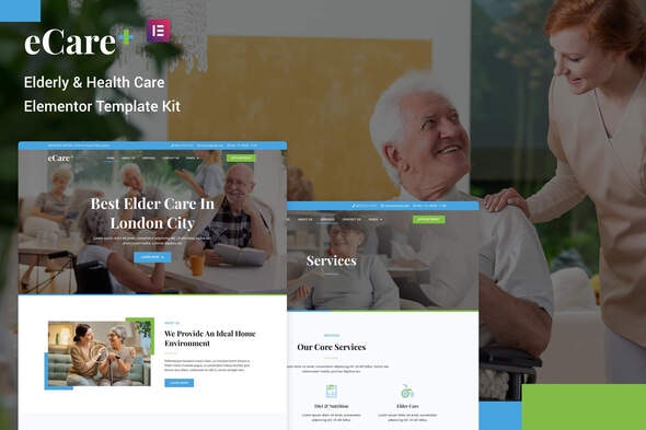 eCare - Elderly &amp; Health Care Elementor Template Kit