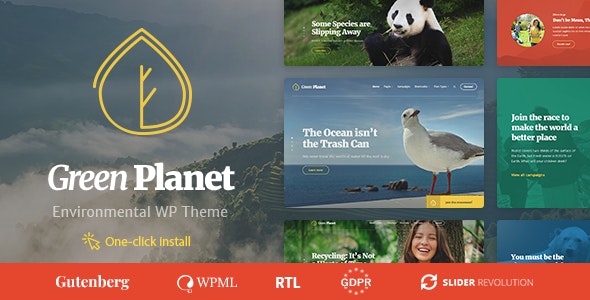 Ecology &amp; Environment WordPress Theme - Green Planet