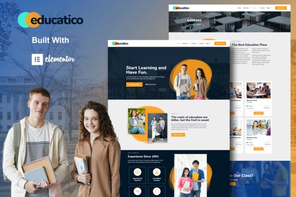 Educatico - Education School &amp; Online Courses Elementor Template Kit