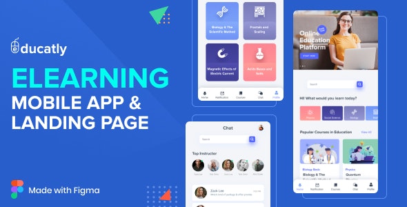 Educatly | Online Education And Learning Mobile App Figma Template