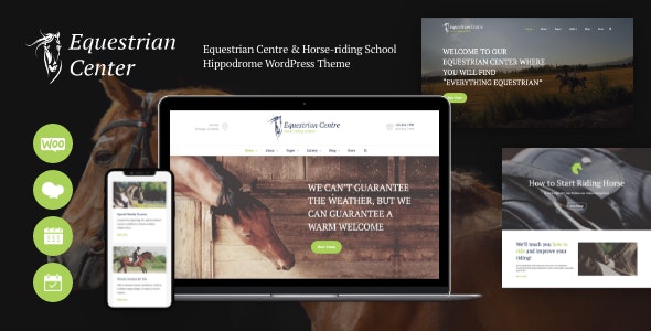 Equestrian Centre &amp; Horse-riding School Hippodrome WordPress Theme