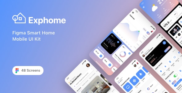 Exphome - Figma Smart Home Mobile UI Kit