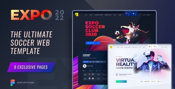 Expo2022 | Exclusive Soccer Sports Portal Figma Web Template