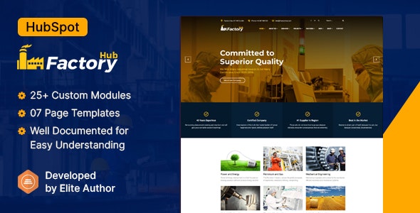 Factory HUB - Manufacturing Industry HubSpot Theme