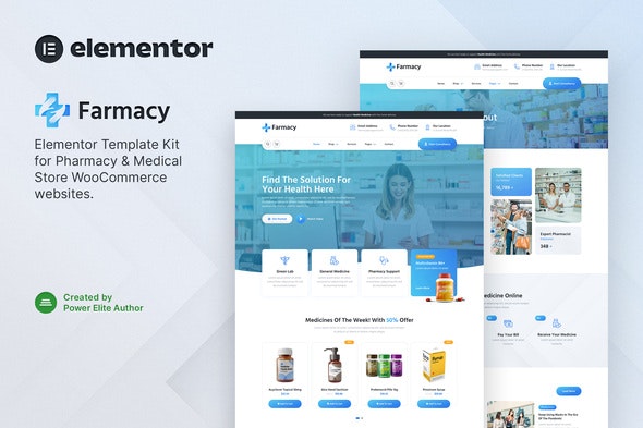Farmacy – Pharmacy &amp; Medical Store Elementor Template Kit