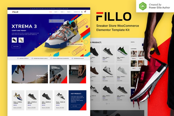 Fillo – Shoes &amp; Sneakers Store WooCommerce Elementor Template Kit