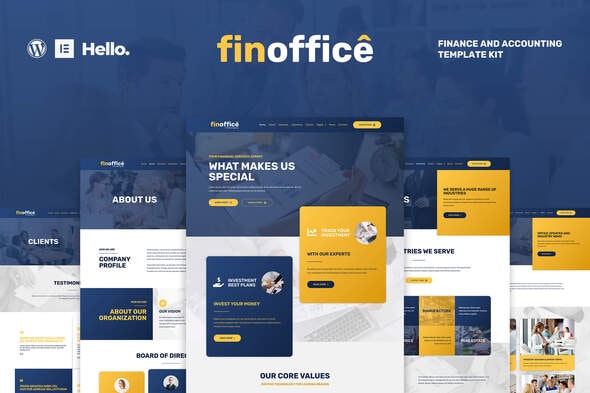 FinOffice - Finance &amp; Accounting Elementor Template Kit