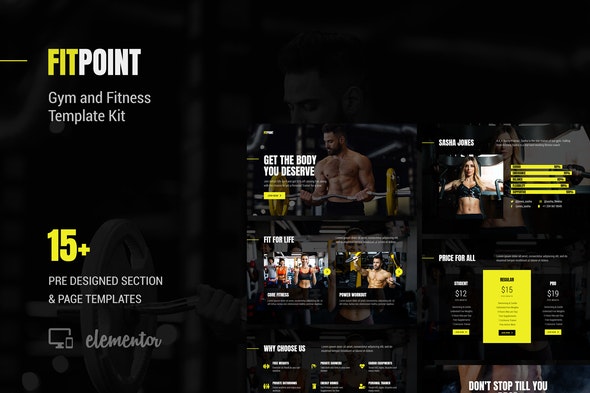 Fit Point - Gym &amp; Fitness Elementor Template Kit