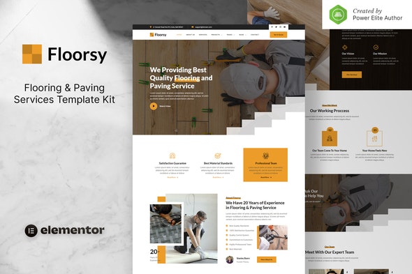 Floorsy – Flooring &amp; Paving Services Elementor Template Kit