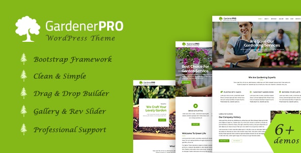 GardenerPro - Gardening &amp; Lawn Care Landscaping WordPress Theme