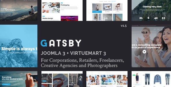 Gatsby - Corporate Joomla 3 + Virtuemart 3 Template
