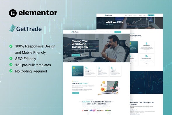 GetTrade - Trading &amp; Investment Elementor Template Kit