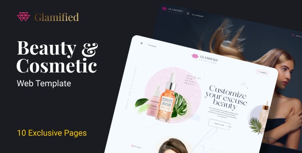 Glamified |10 Beauty Products Web Landing page Figma Template