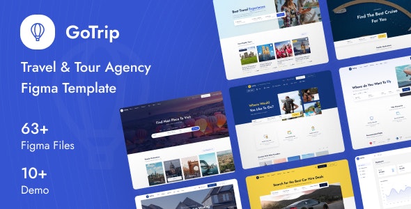 GoTrip - Travel &amp; Tour Agency Figma Template