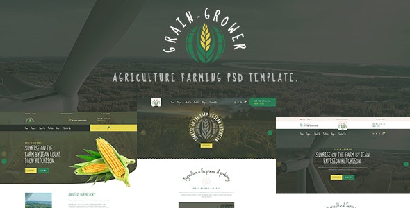 Grain Grower - Agriculture Farm &amp; Farmers PSD Template