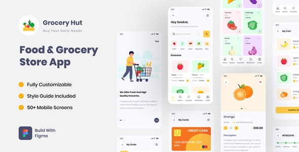 Grocery Hut | Food &amp; Grocery Store App Figma UI Template