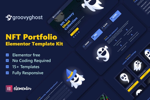 Groovy Ghost - NFT Portfolio Elementor Template Kit