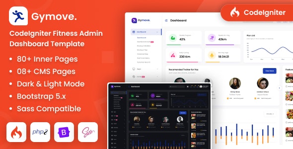 Gymove - CodeIgniter Fitness Admin Dashboard Bootstrap Template