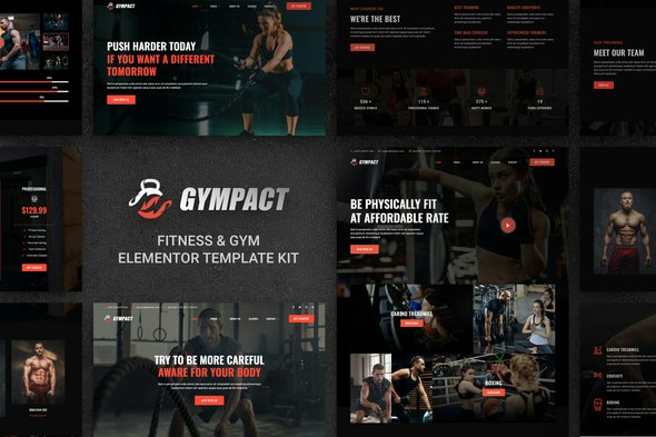Gympact - Fitness &amp; Gym Elementor Template Kit
