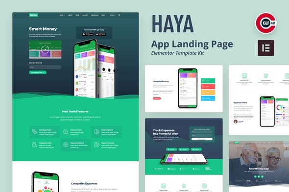 Haya - App Startup Elementor Template Kit