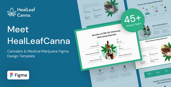 HealLeafCanna - Cannabis &amp; Medical Marijuana Figma Design Template