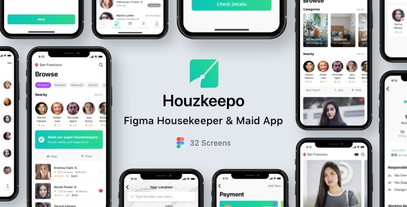 Houzkeepo - Figma Housekeeper &amp; Maid App