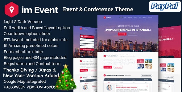imEvent - Conference Meetup Festival Halloween Event Landing Page Template