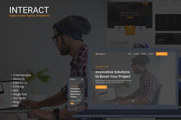 Interact - Digital Agency Elementor Template Kit