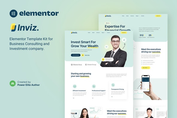 Inviz – Business Consulting &amp; Investment Elementor Template Kit