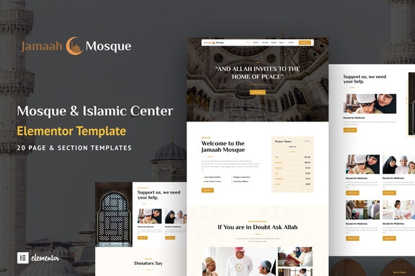 Jamaah - Mosque &amp; Islamic Center Elementor Template Kit