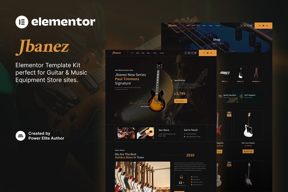 Jbanez – Guitar &amp; Music Equipment Store Elementor Template Kit