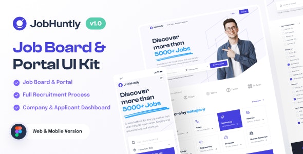 Jobhuntly - Job Board Portal UI Kit
