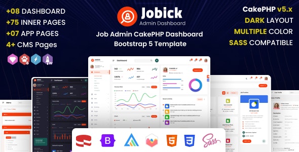 Jobick : CakePHP Job Admin Dashboard Bootstrap 5 Template