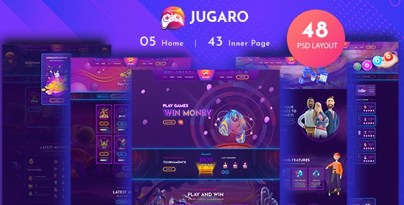 Jugaro - eSports and Gaming PSD Templates