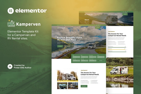 Kamperven – Campervan &amp; RV Rental Elementor Template Kit
