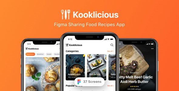 Kooklicious - Figma Sharing Food Recipes App