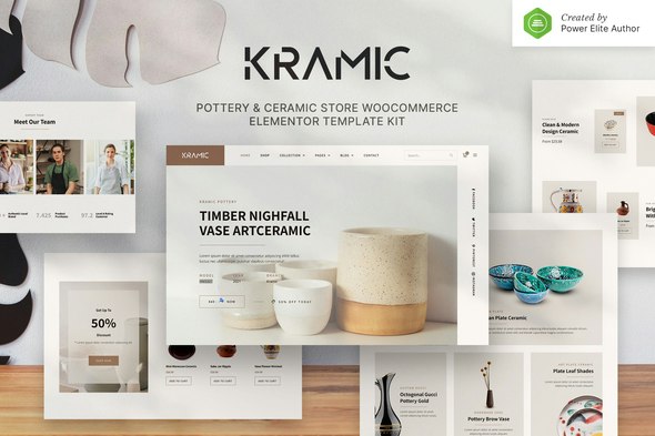 Kramic – Pottery &amp; Ceramic Store WooCommerce Elementor Template Kit
