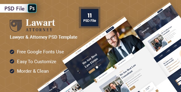 Lawart - Lawyer &amp; Attorney PSD Template
