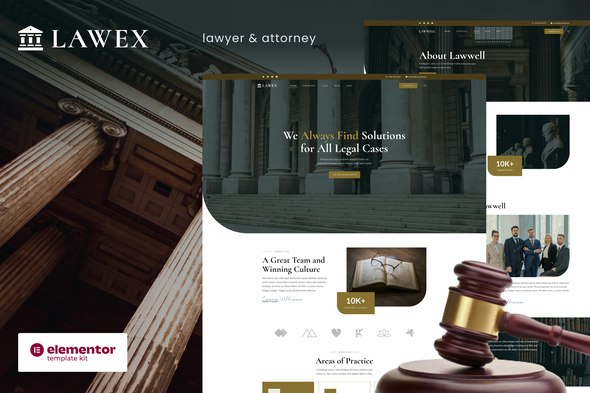 Lawex - Lawyer &amp; Attorney Elementor Template Kit