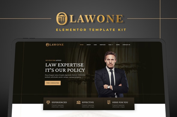 Lawone - Legal &amp;  Law Firm Elementor Template Kit