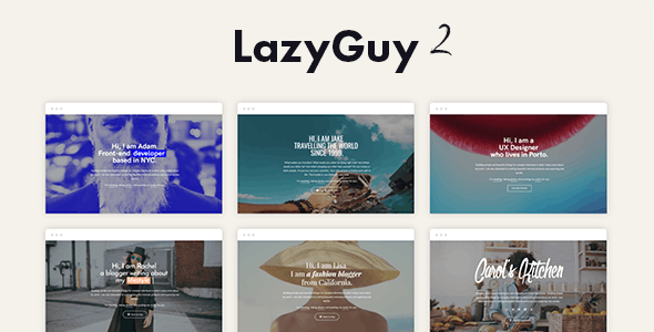 LazyGuy 2 - Personal Landing Page Template for Everyone