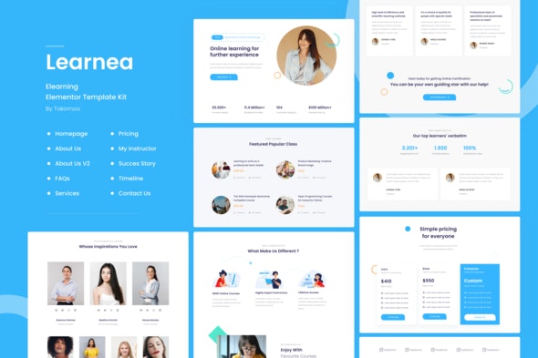 Learnera | e-Learning, School &amp; University Elementor Template Kit