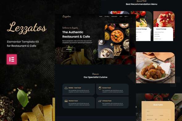 Lezzatos | Restaurant &amp; Cafe Elementor Template Kit