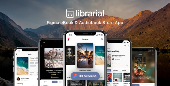 Librarial - Figma eBook &amp; Audiobook Store App