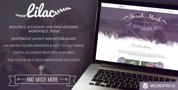 Lilac - One-page Wedding WordPress Theme