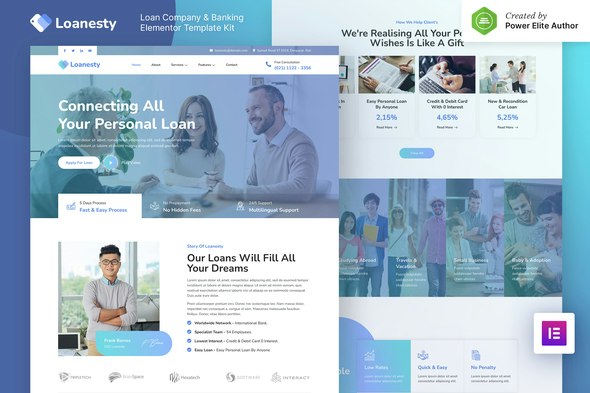 Loanesty – Loan Company &amp; Banking Elementor Template Kit